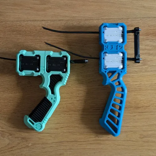 An inline launcher on the left, and a side-by-side one on the right