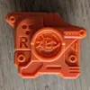 Close-up of engraved details on Bakuten Shoot style Beyblade X Proto launcher skin