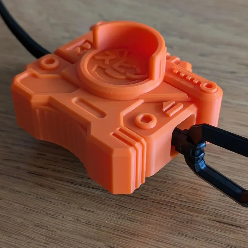 Front texture detail of Beyblade X Bakuten Left launcher grip for improved handling