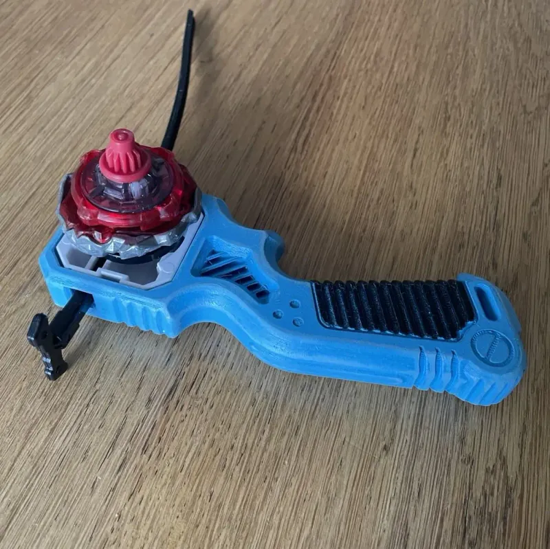 Bottom view of Bakuten Proto Launcher Grip showing one-piece 3D printable design