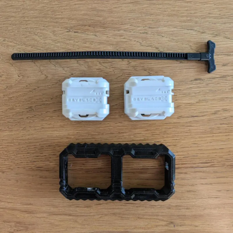 Exploded view of Beyblade X inline dual proto launcher grip components