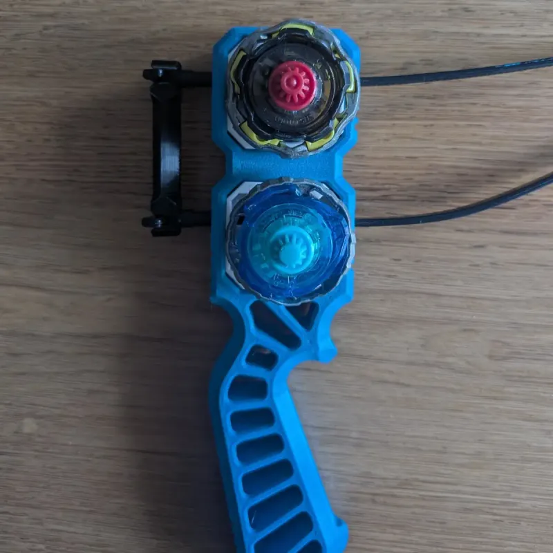 Back view of Beyblade X dual proto launcher grip