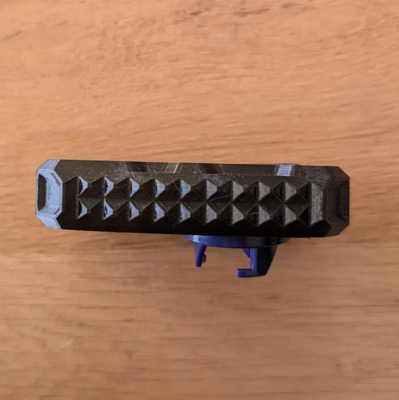 Beyblade X Inline Proto Launcher Grip side view with pyramid grip texture detail