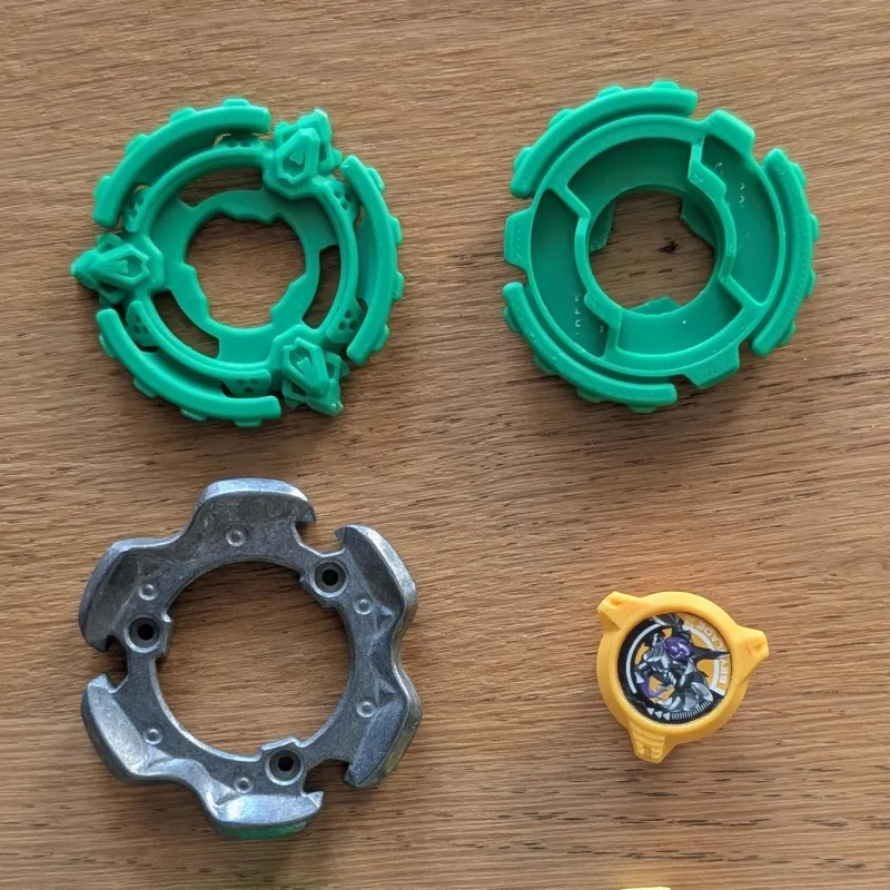 Master Draciel Remake custom Beyblade X insert front angle with heavy defensive outer ring