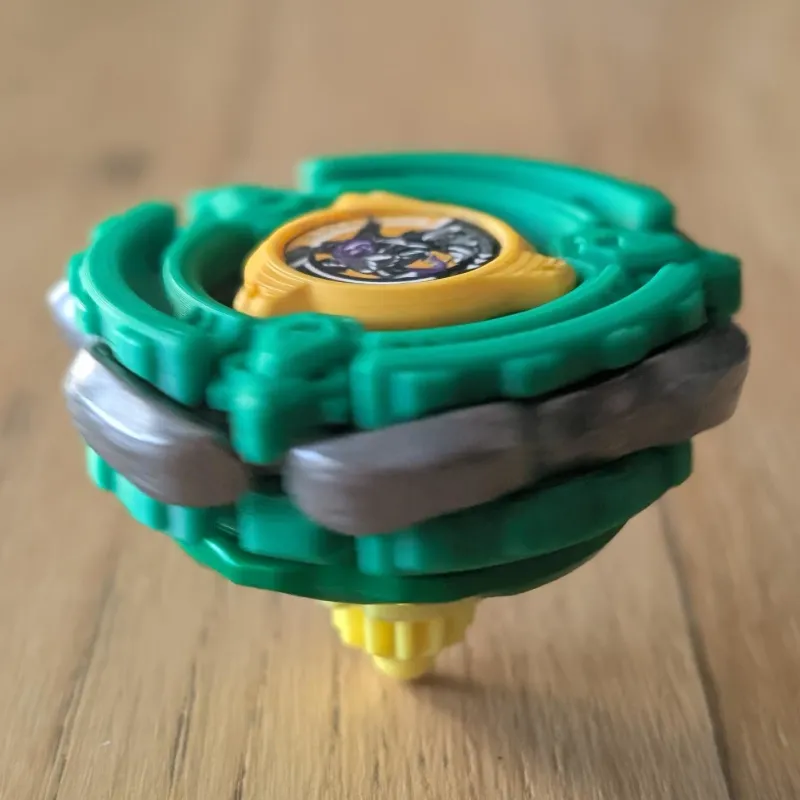 Master Draciel Remake custom Beyblade X insert front angle with heavy defensive outer ring