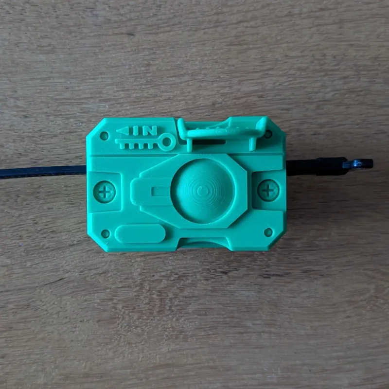 Beyblade X Proto Launcher with custom Bakuten style grip viewed from the top