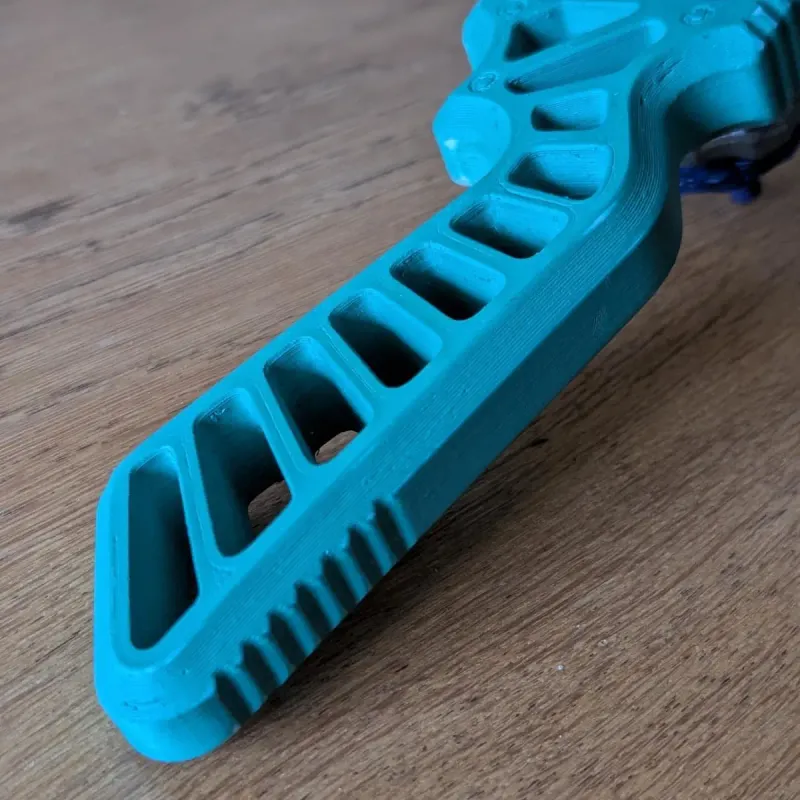 Detail of Skelethal grip handle texture for Beyblade X Proto Launcher