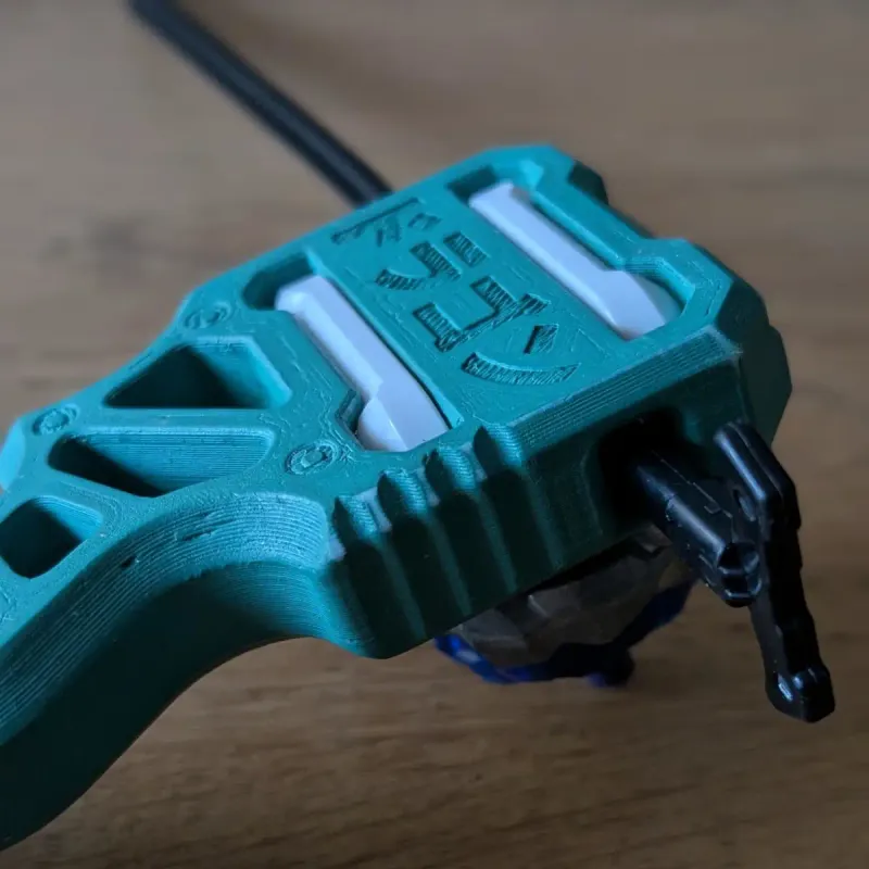 Thumb rest detail on Beyblade X Proto Launcher Grip Skelethal