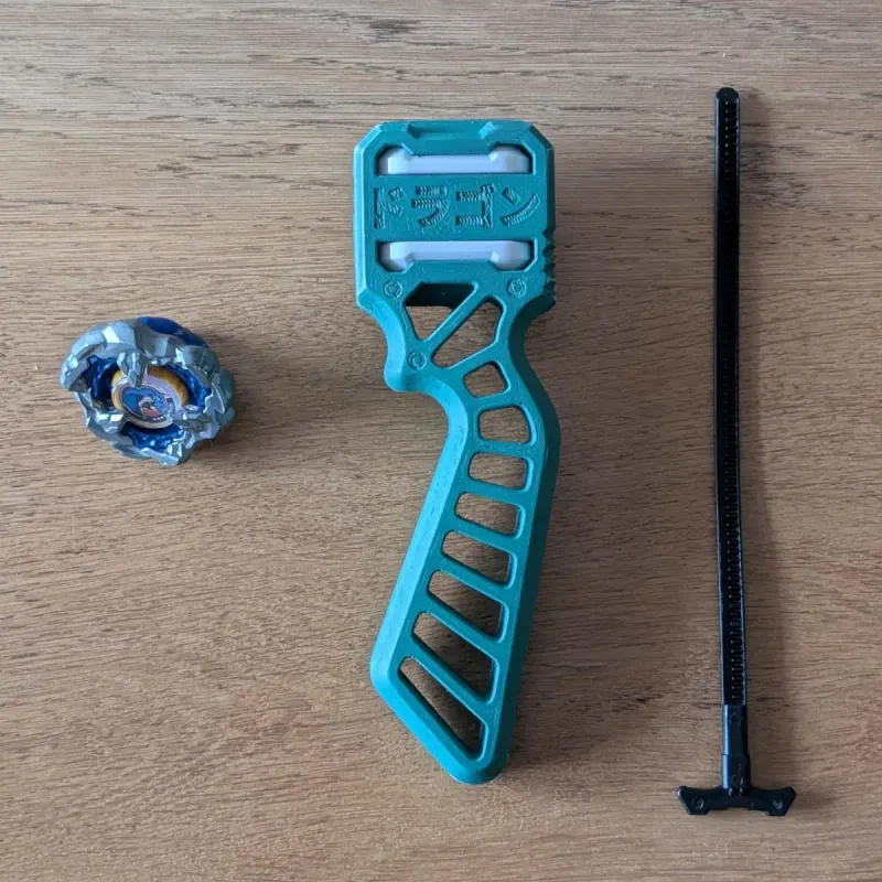 Top view of Beyblade X Proto Launcher Grip Skelethal design