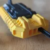 Back view of Beyblade X Winder Launcher R inline grip showing ergonomic rear support and anti-slip ridges