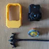 Bottom view of disassembled Beyblade X launcher grip showing mounting structure and internal fitment